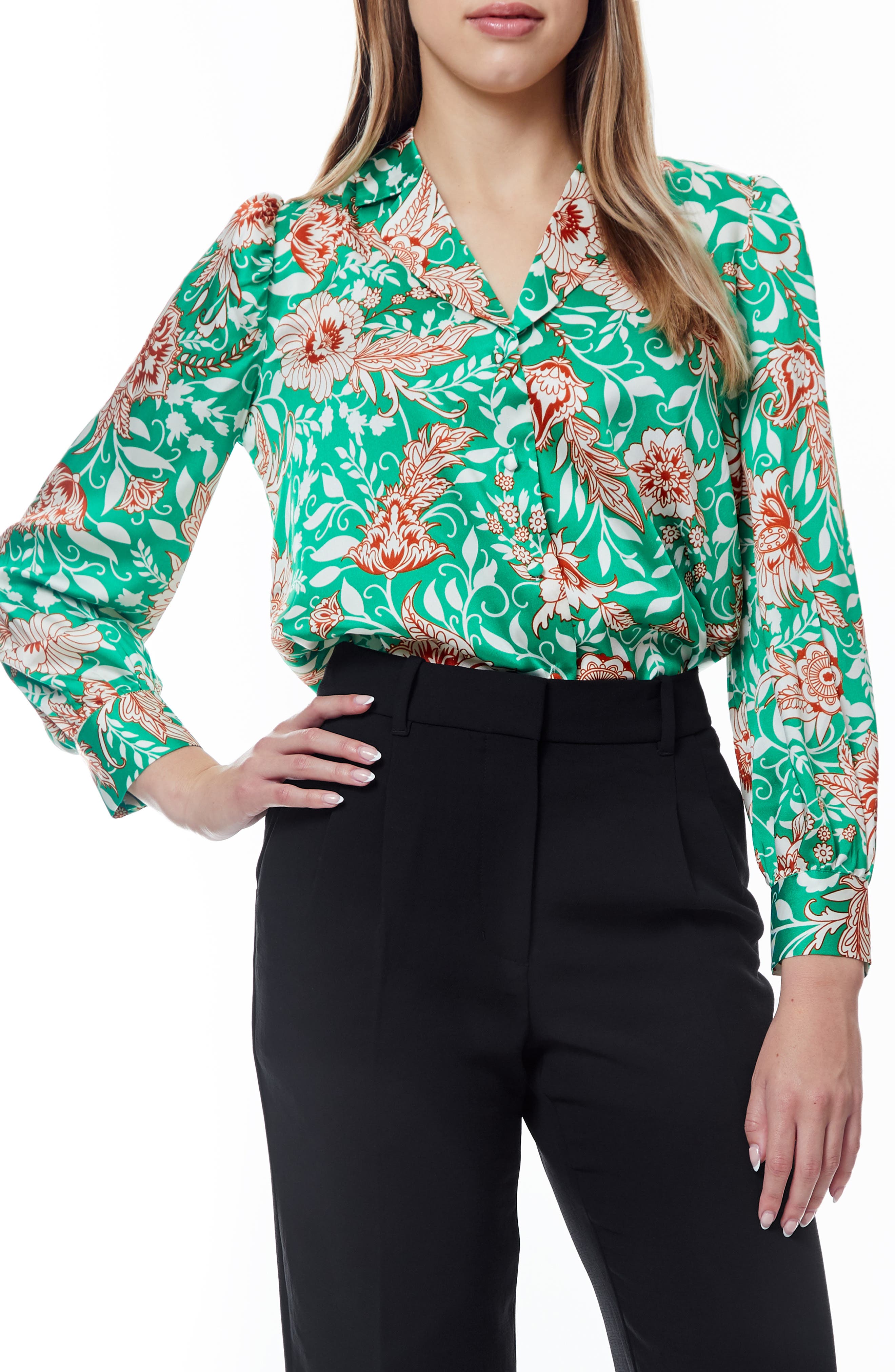 BY DESIGN Matilda Floral Long Sleeve Button-Up Shirt