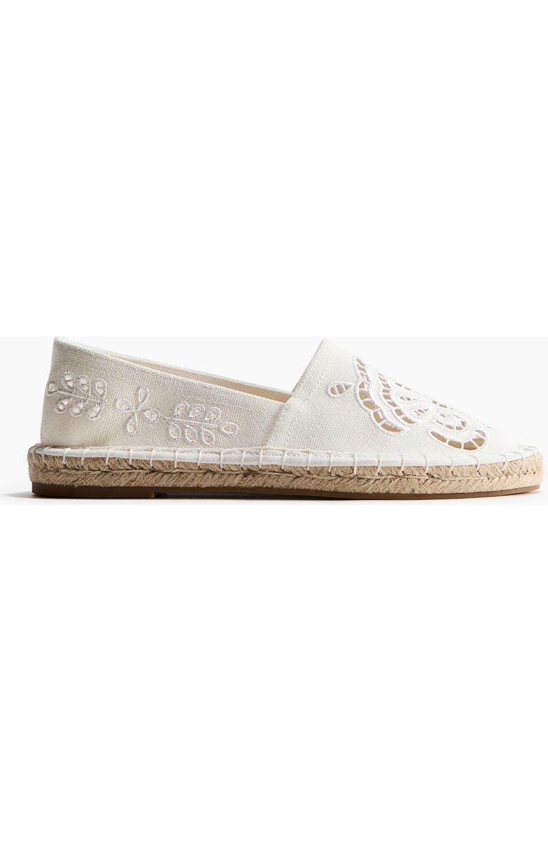 H&M Broderie Anglaise Espadrilles, Alternate, color, White