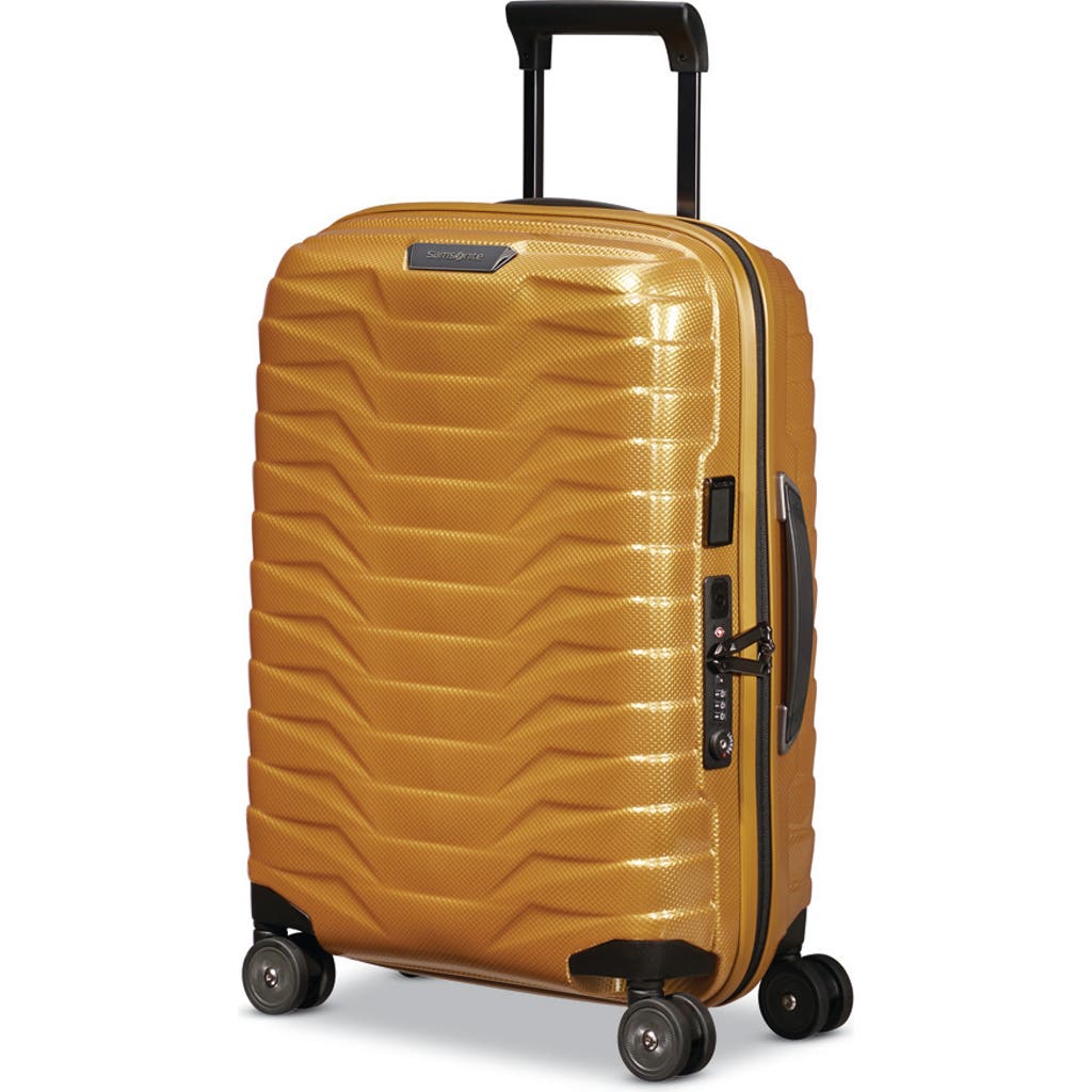 Samsonite Proxis Global Carry-on Hardside Tsa Friendly Spinner In Honey Gold