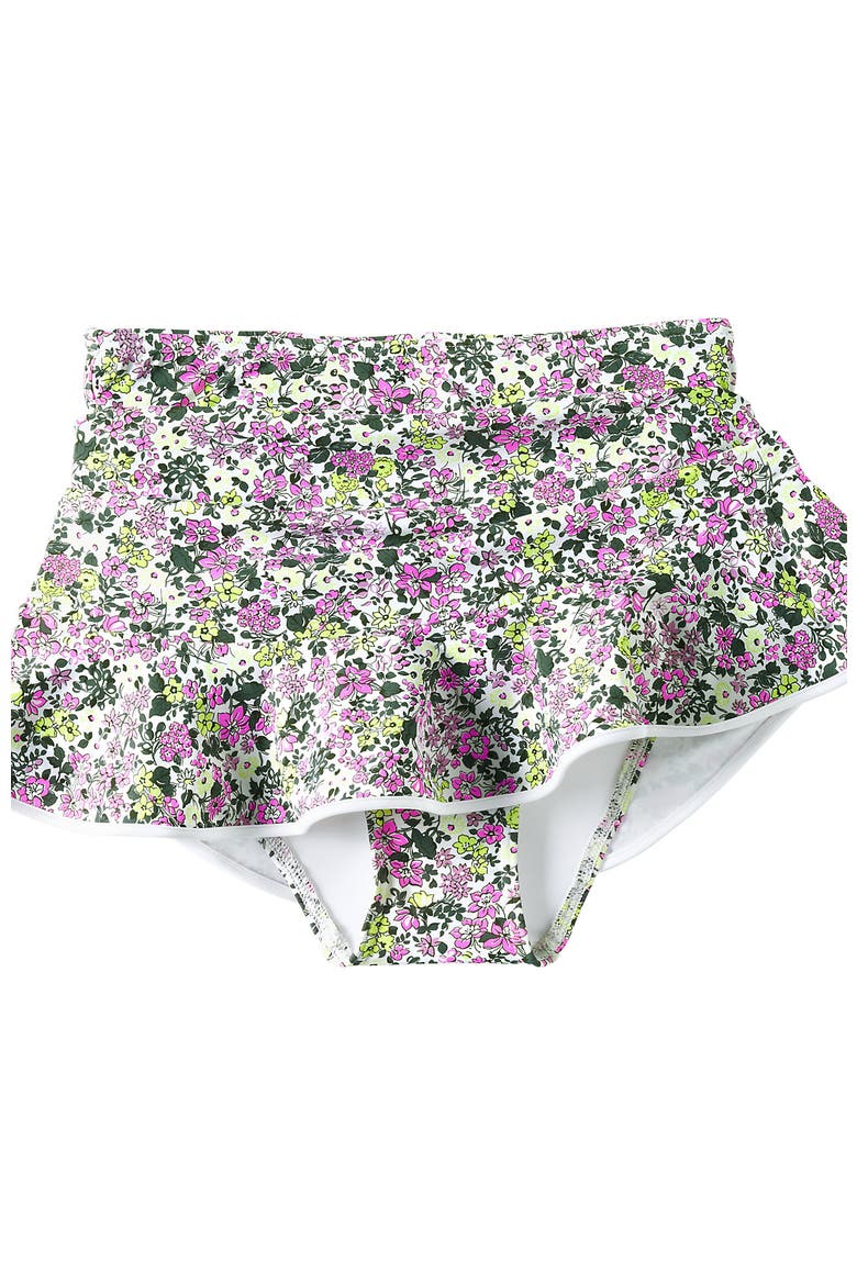 Ruffle Hem Mini Swim Skirt, Alternate, color, White Multi Ditsy Floral