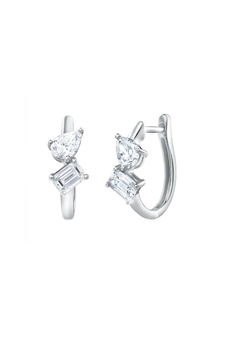 Saela 14K Gold Lab Grown Diamond Huggies - 1.5 Ct, Alternate, color, 14K White Gold