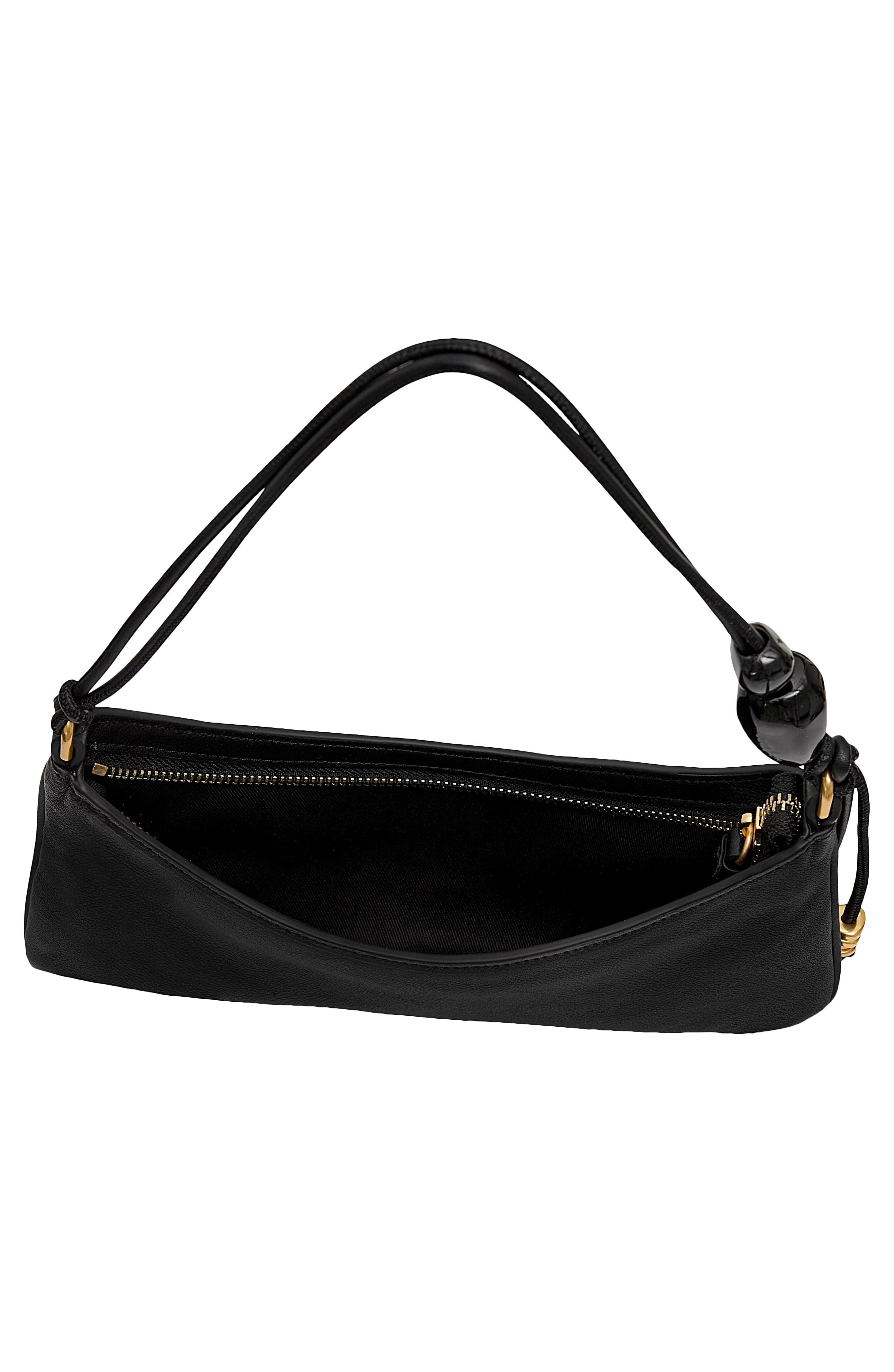 Rebecca Minkoff Reina Leather Shoulder Bag, Alternate, color, Black