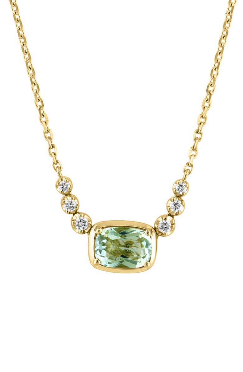 EFFY 14K Yellow Gold Diamond & Prasiolite Pendant Necklace - 0.13ct., Alternate, color,