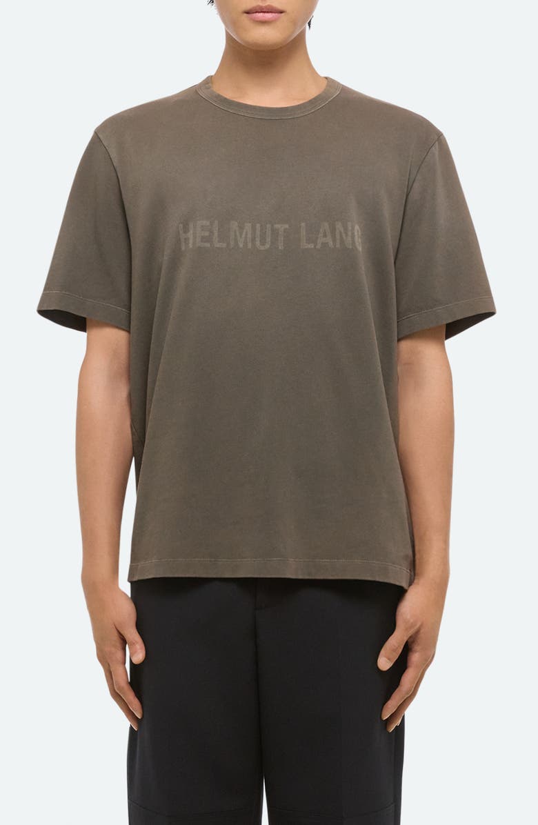 Helmut Lang Corduroy Logo Cotton T-Shirt, Main, color, Moss - F03