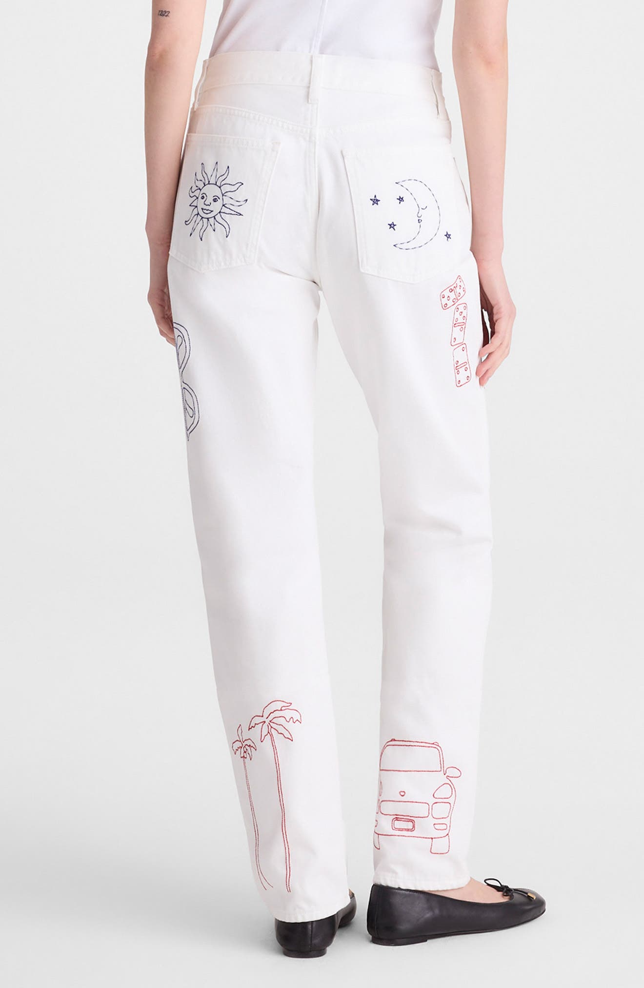 Embroidered Slim Boyfriend Jeans - image 2
