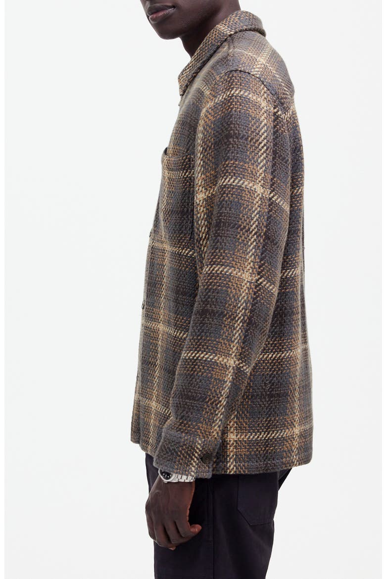 Plaid Twill Boxy Shirt Jacket, Alternate, color, BLACK COAL