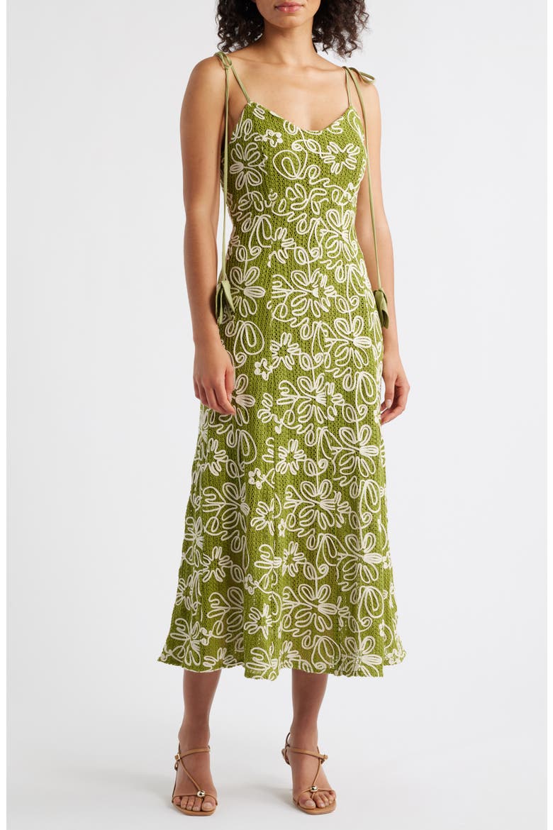 Trina Corded Midi Dress, Main, color, OLIVE