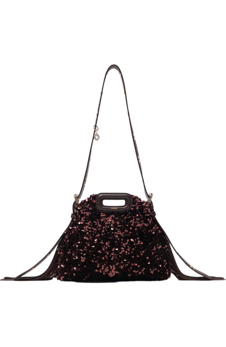 maje Miss M mini sequinned bag, Main, color, Brown