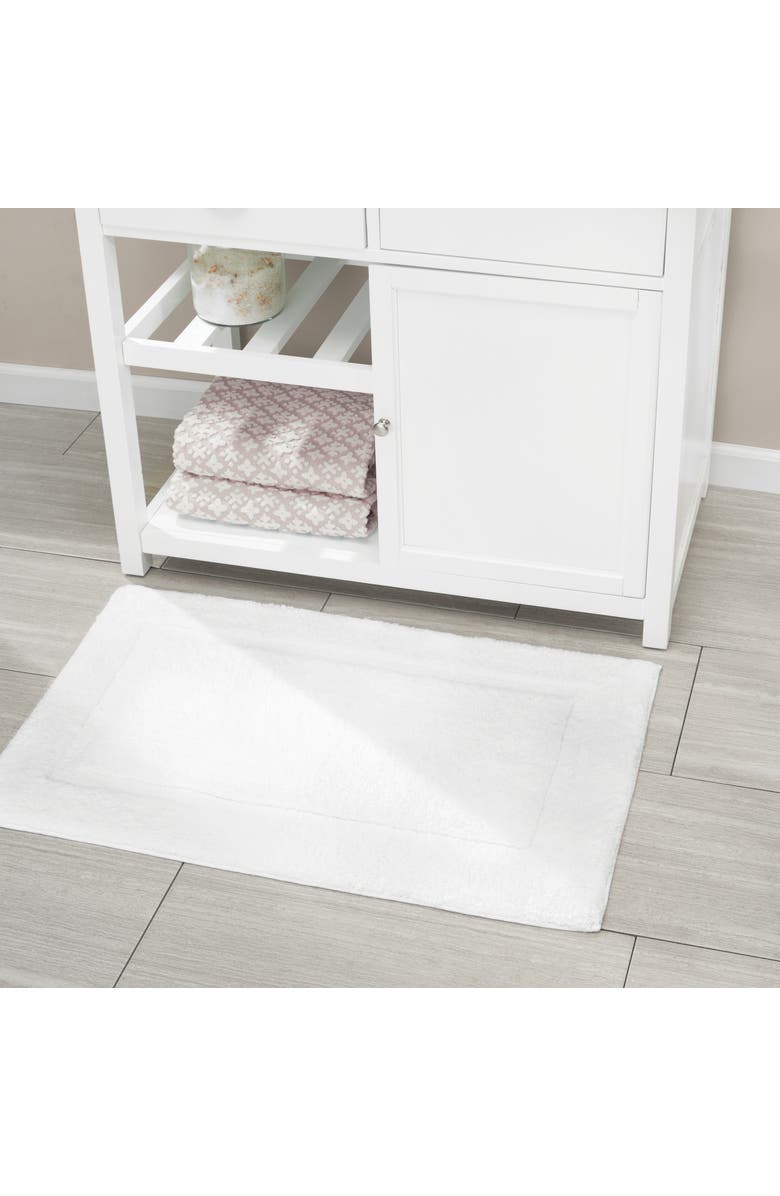 iDesign Microfiber Bath Mats - 3 Piece Bathroom Rugs - Set of 3 - Bright White, Alternate, color, Bright White