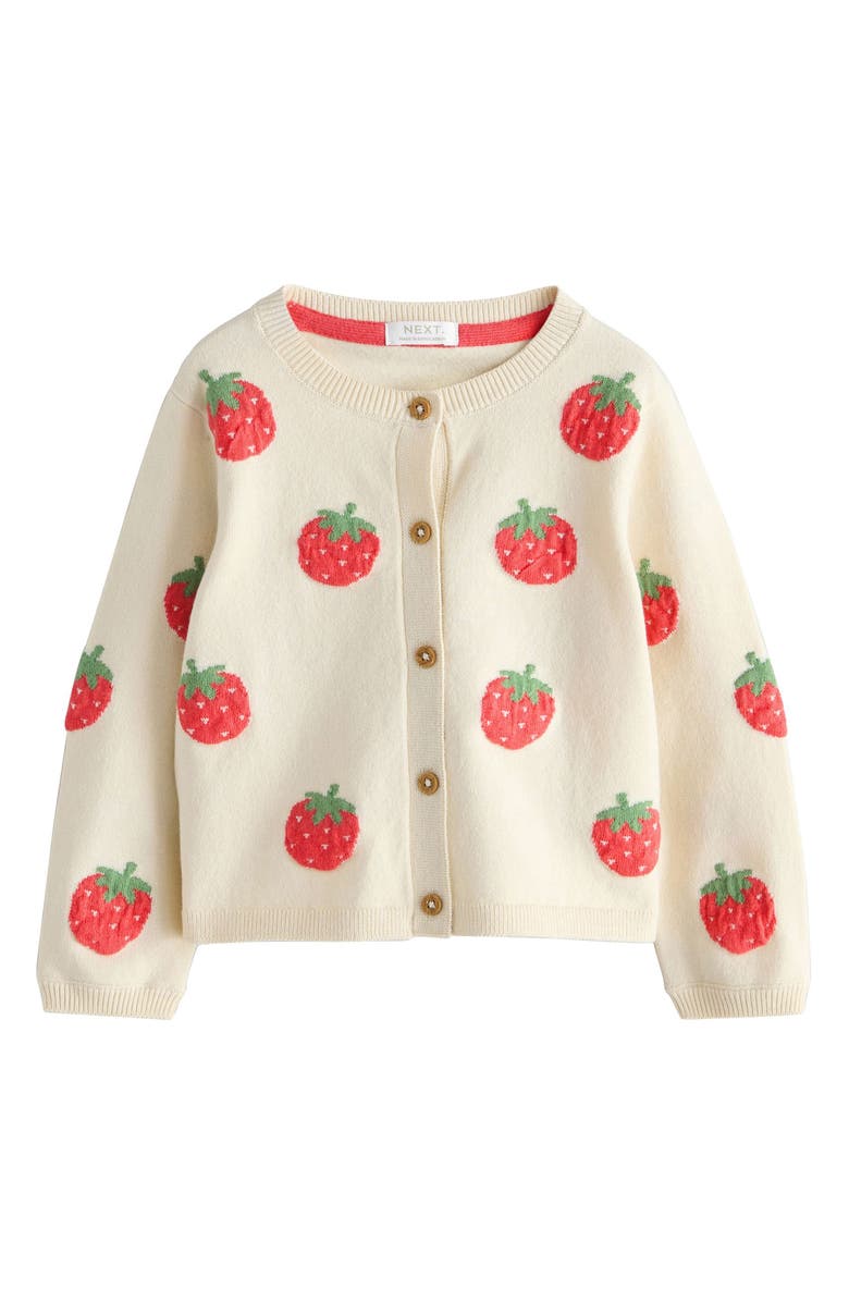 NEXT Kids' Strawberry Cardigan, Main, color, Neutral