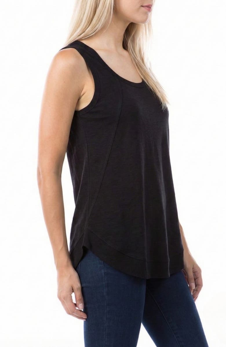 APNY Curve Hem Cotton Tank, Alternate, color, Black