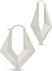 Sterling Forever Charlize Pavé Hoop Earrings