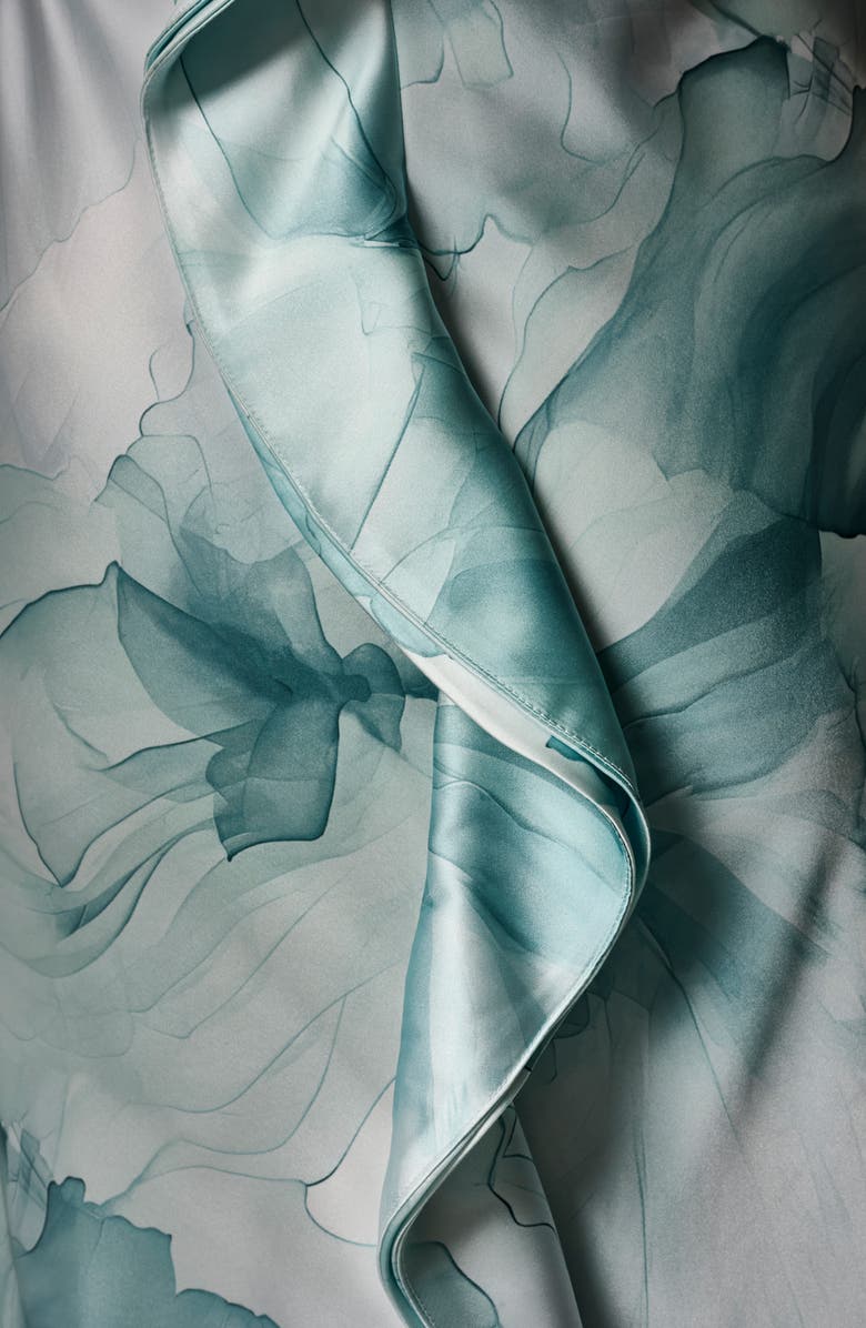 Donna Karan New York Floral Print Satin Gown, Alternate, color, Watrlily M