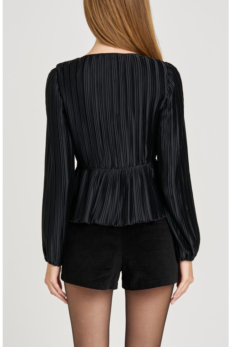 Melissa Plissé Bow Top, Alternate, color, BLACK