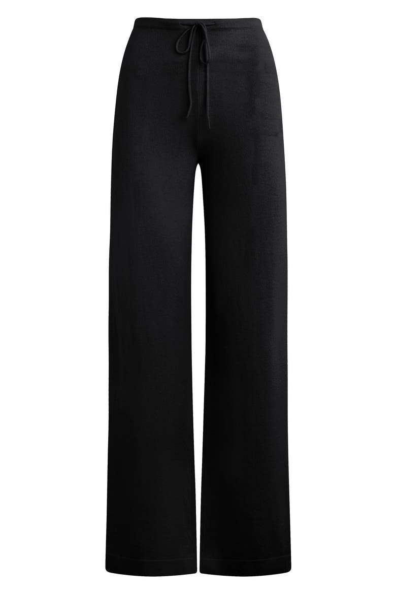 The Minimalist Cashmere Drawstring Pants, Alternate, color, BLACK