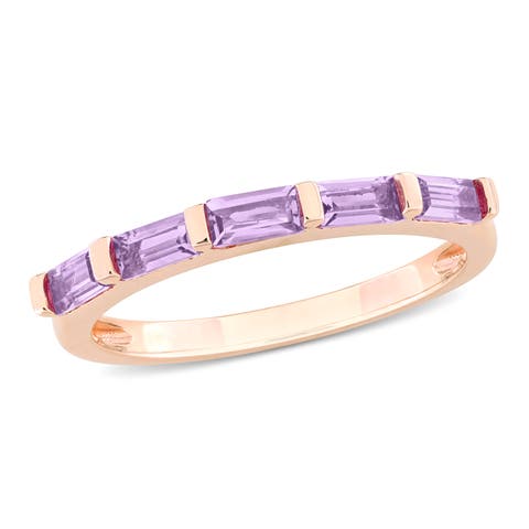 Gemstone Birthstone Anniversary Band 10k