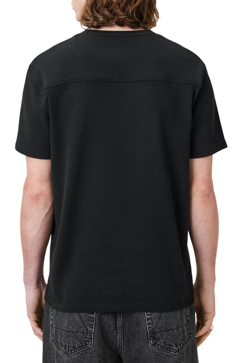 Ellis Waffle Knit Cotton T-Shirt, Alternate, color, JET BLACK