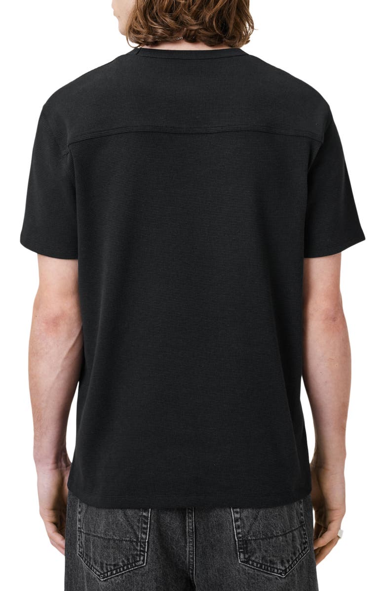 AllSaints Ellis Waffle Knit Cotton T-Shirt, Alternate, color, Jet Black