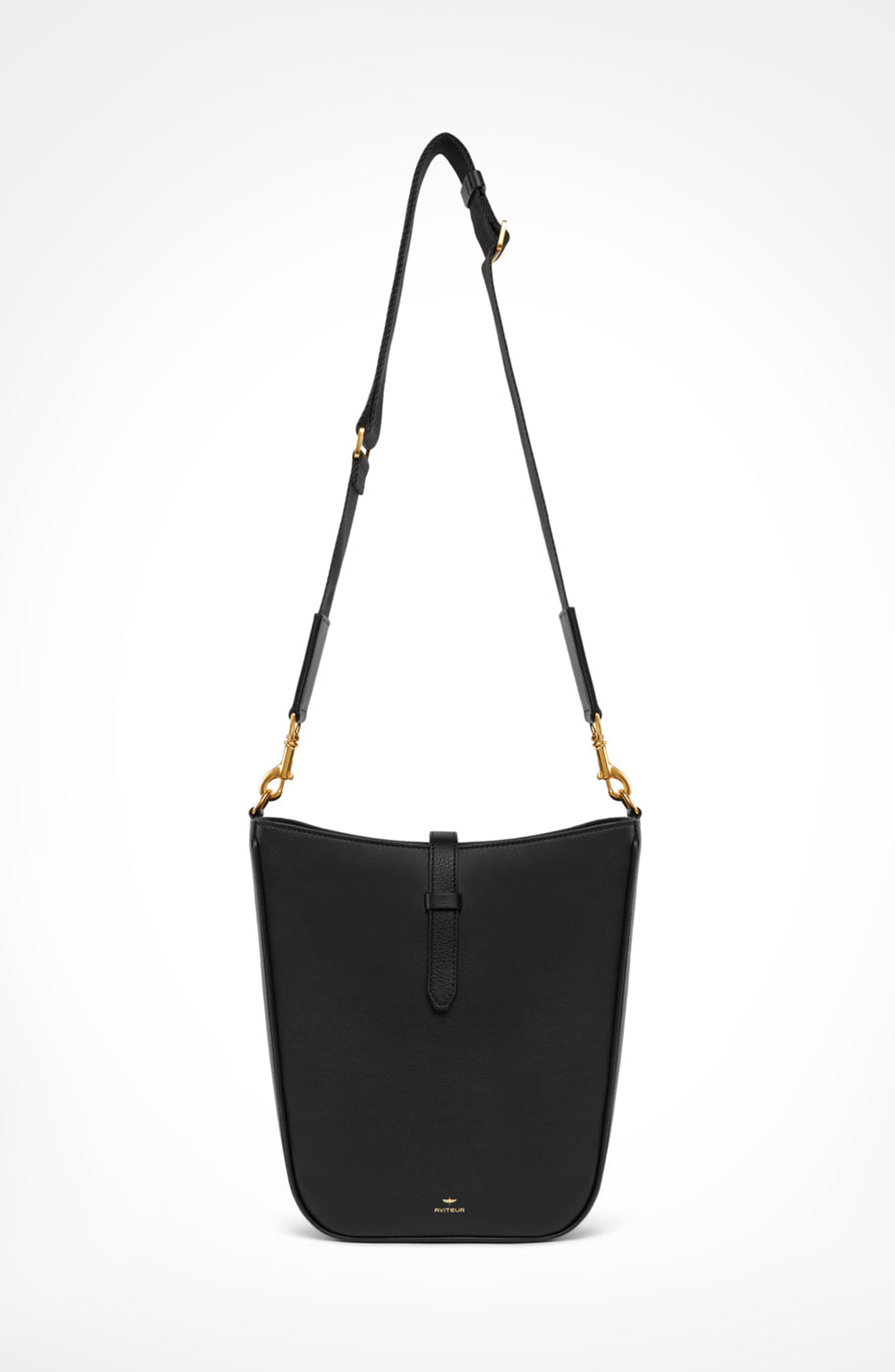 Aviteur Gigi Signature Weave Calfskin Shoulder Bag, Main, color, Black