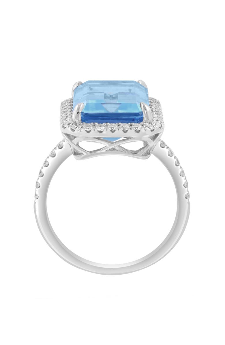 EFFY Sterling Silver Blue Topaz & Zircon Halo Ring, Alternate, color, Blue