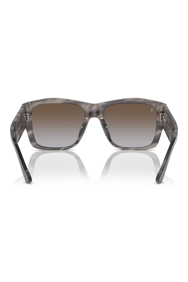 56mm Square Sunglasses, Alternate, color, STRIPED GREY / GREEN MIRROR
