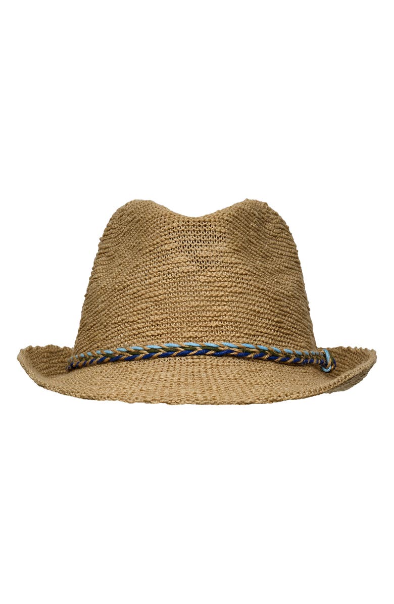Snapper Rock Kids' Woven Fedora, Main, color, Natural