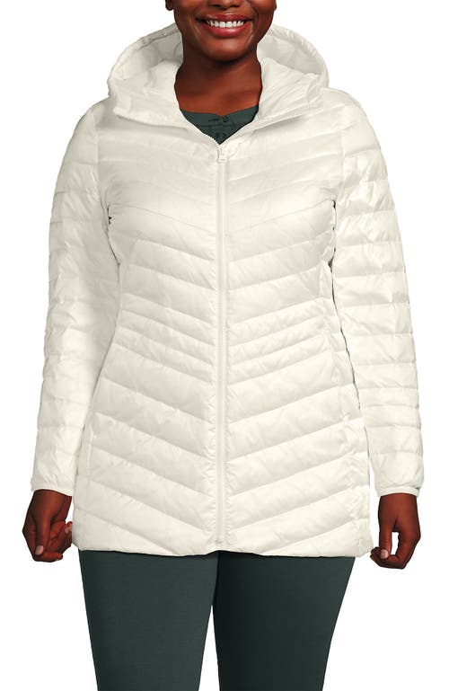 Lands' End Ultralight Packable Down Jacket in Ivory Shine 