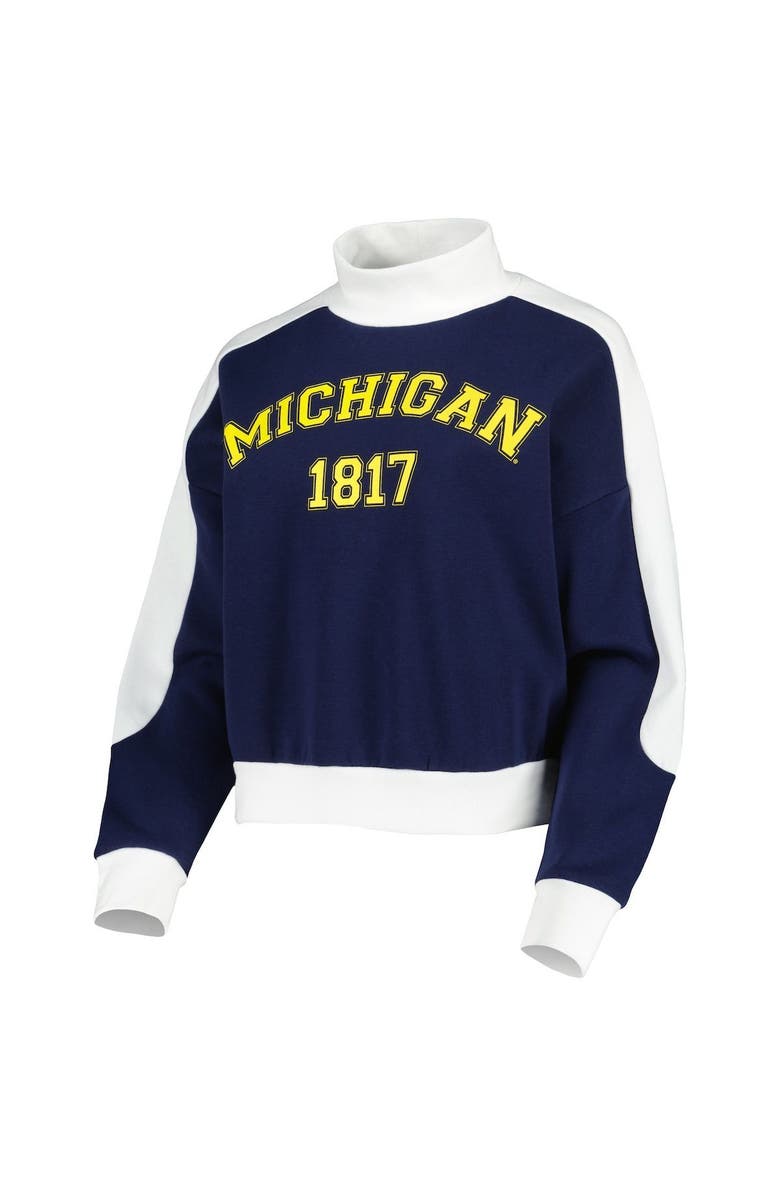 GAMEDAY COUTURE Women's Gameday Couture Navy Michigan Wolverines Make it a Mock Sporty Pullover Sweatshirt, Alternate, color, 