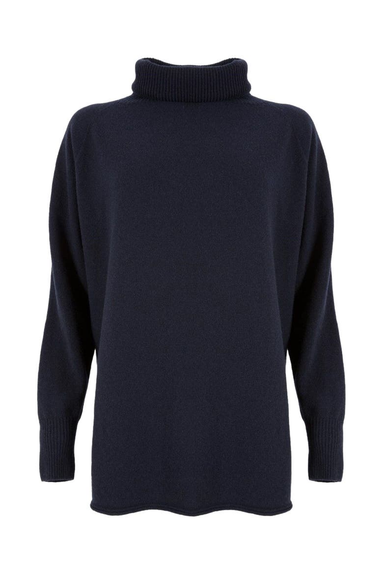 Geelong Wool Slouch Turtleneck Sweater, Alternate, color, DARK NAVY