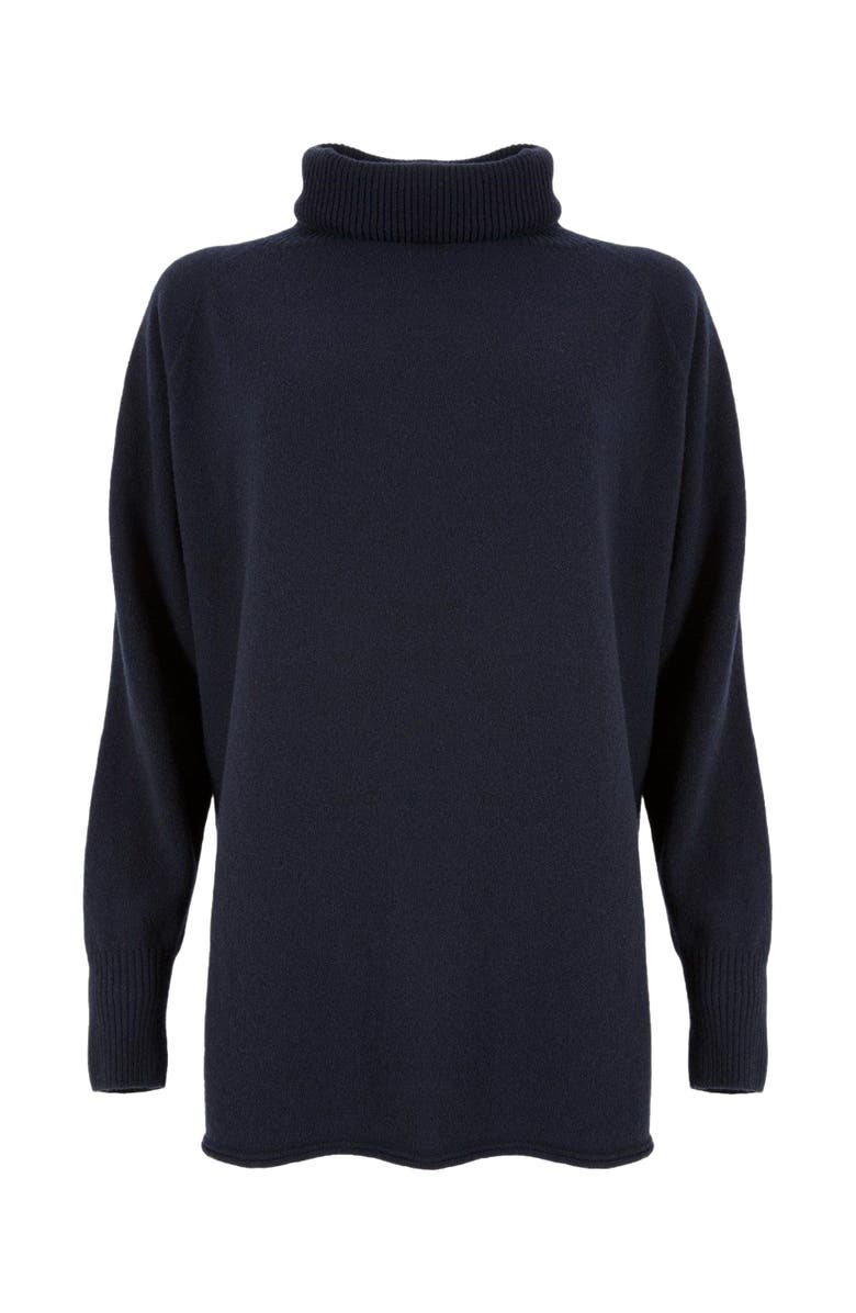 Celtic & Co. Geelong Wool Slouch Turtleneck Sweater, Alternate, color, Dark Navy