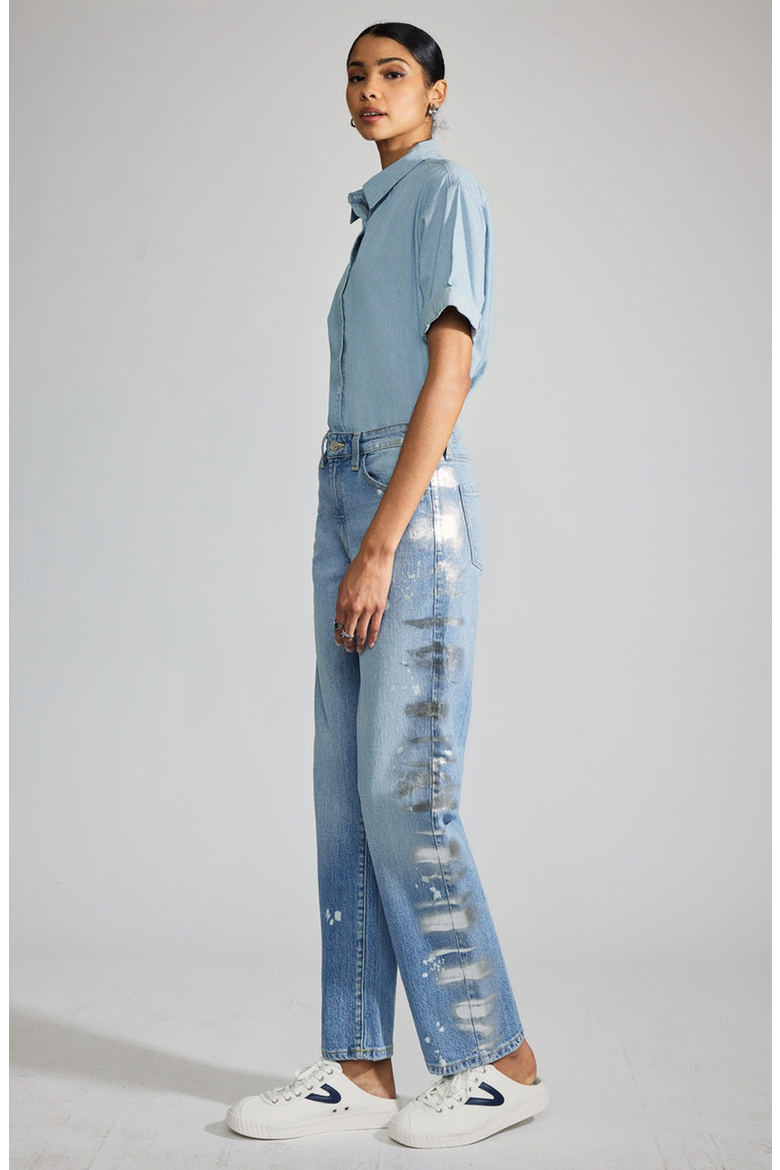 Genevieve Premier High Rise Straight Jeans, Alternate, color, Medium Wash