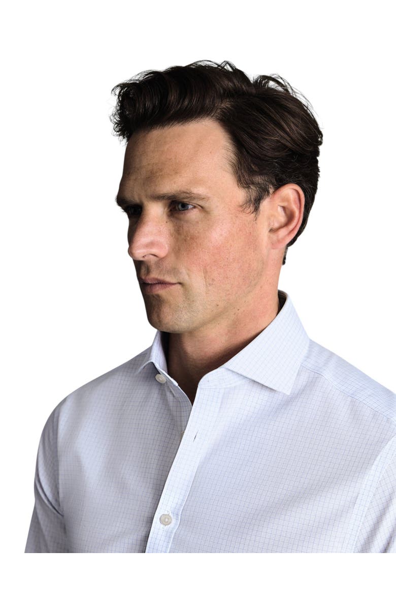Charles Tyrwhitt Non-Iron Stretch Poplin Check Shirt, Alternate, color, Cornflower Blue