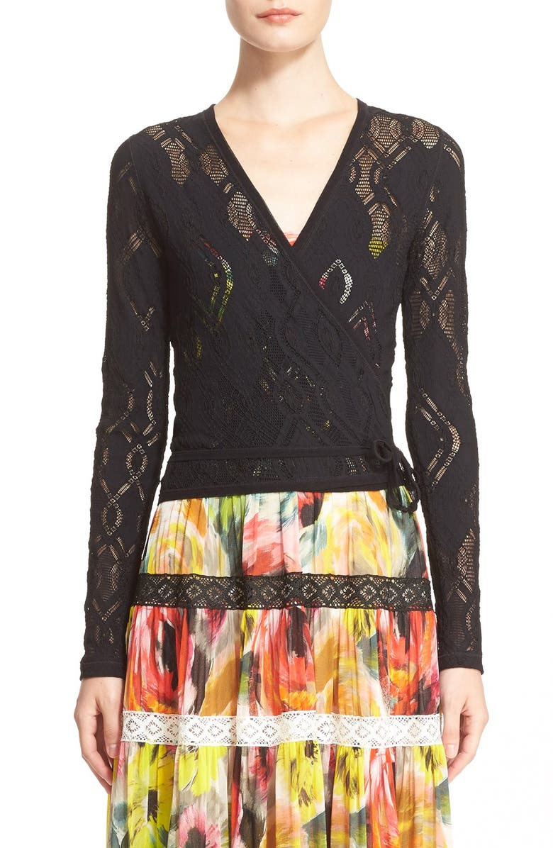 Fuzzi Lace Ballet Wrap Cardigan, Main, color,