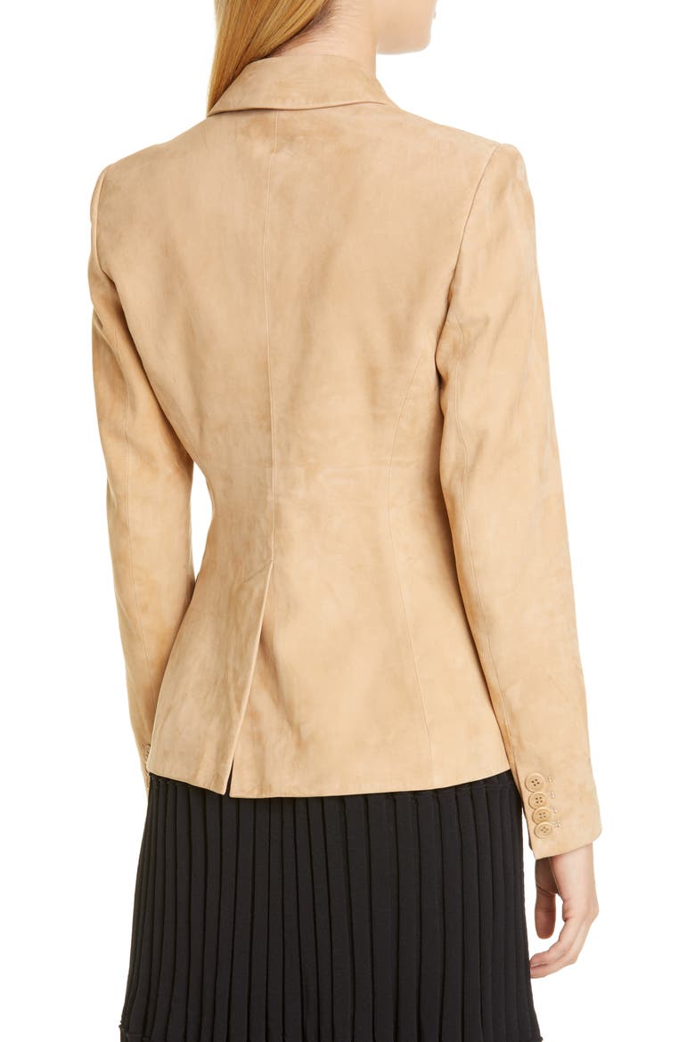 Two-Button Suede Jacket, Alternate, color, 000253 CAPPUCCINO