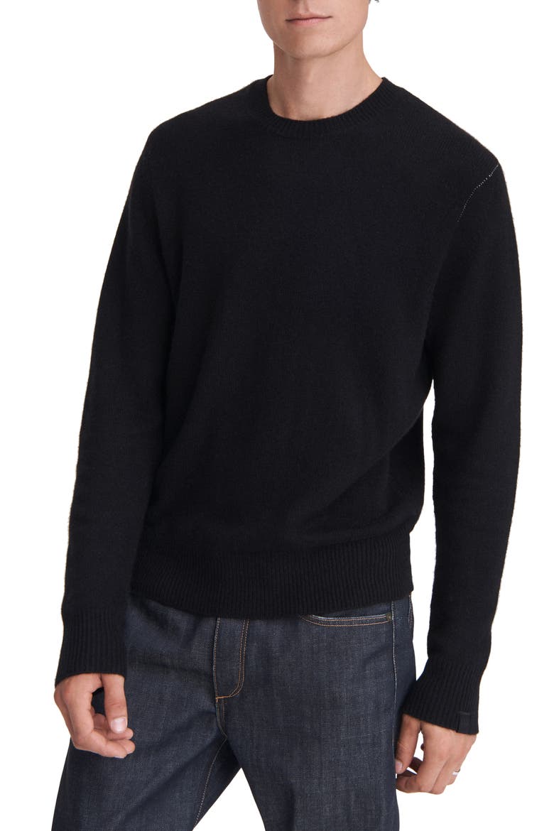 Haldon Cashmere Crewneck Sweater, Main, color, BLACK