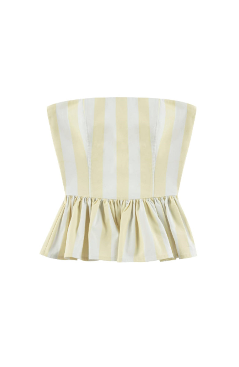 Labeca London Eclipse Striped Cotton Bustier Top, Alternate, color, Yellow