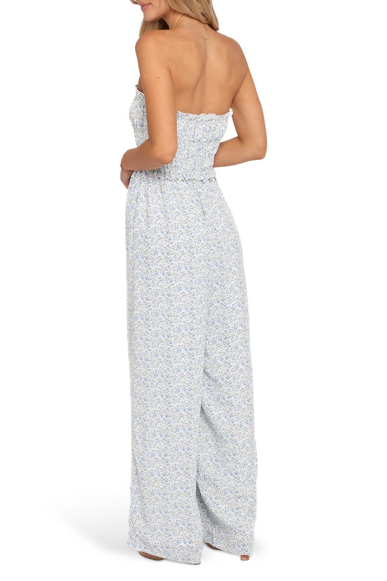 Yulissa Strapless Jumpsuit, Alternate, color, BLUE FLORAL