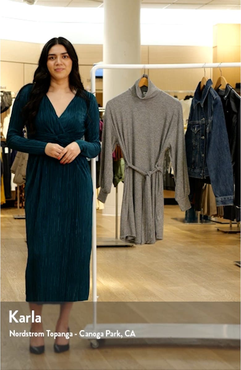 Turtleneck Long Sleeve Thermal Knit Dress, sales video thumbnail
