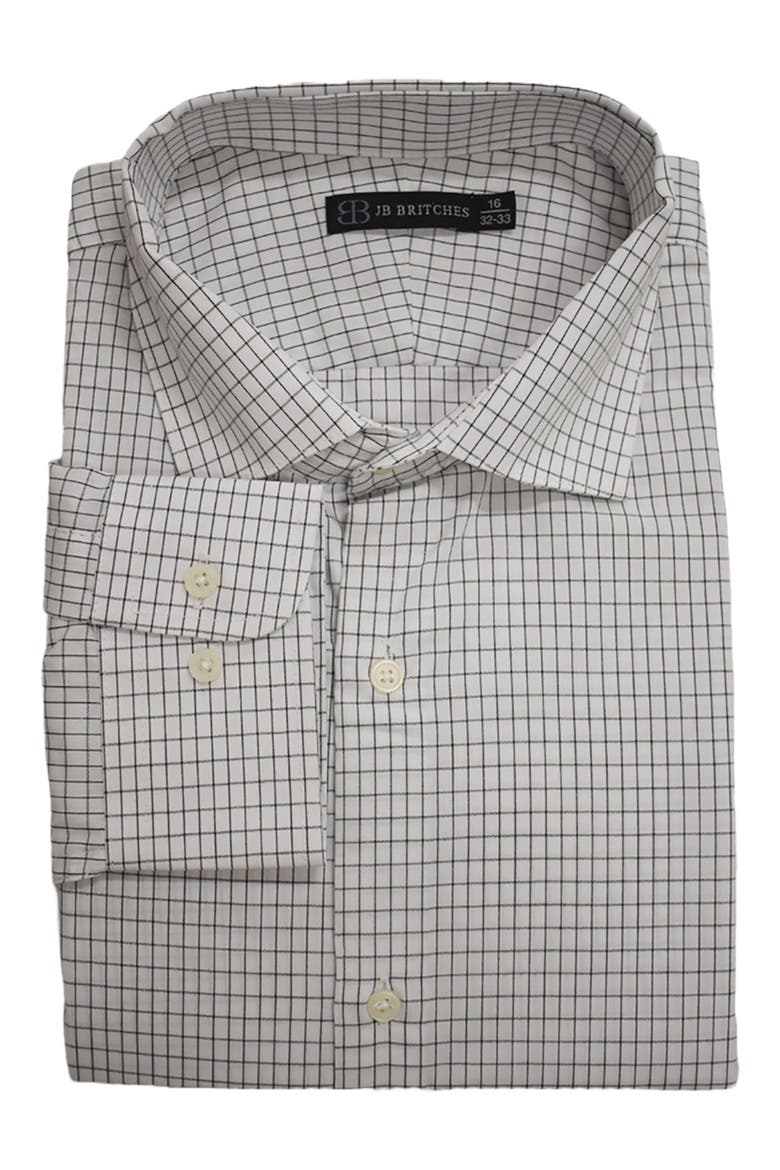 Micro Check Woven Dress Shirt, Alternate, color, WHITE