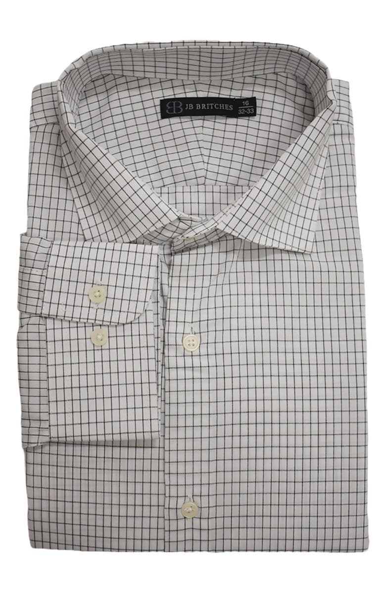 JB Britches Micro Check Woven Dress Shirt, Alternate, color, White