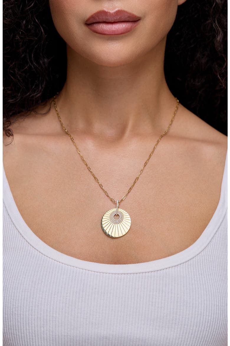 Kiera Diamond Medallion Pendant Necklace, Alternate, color, 18K YELLOW GOLD