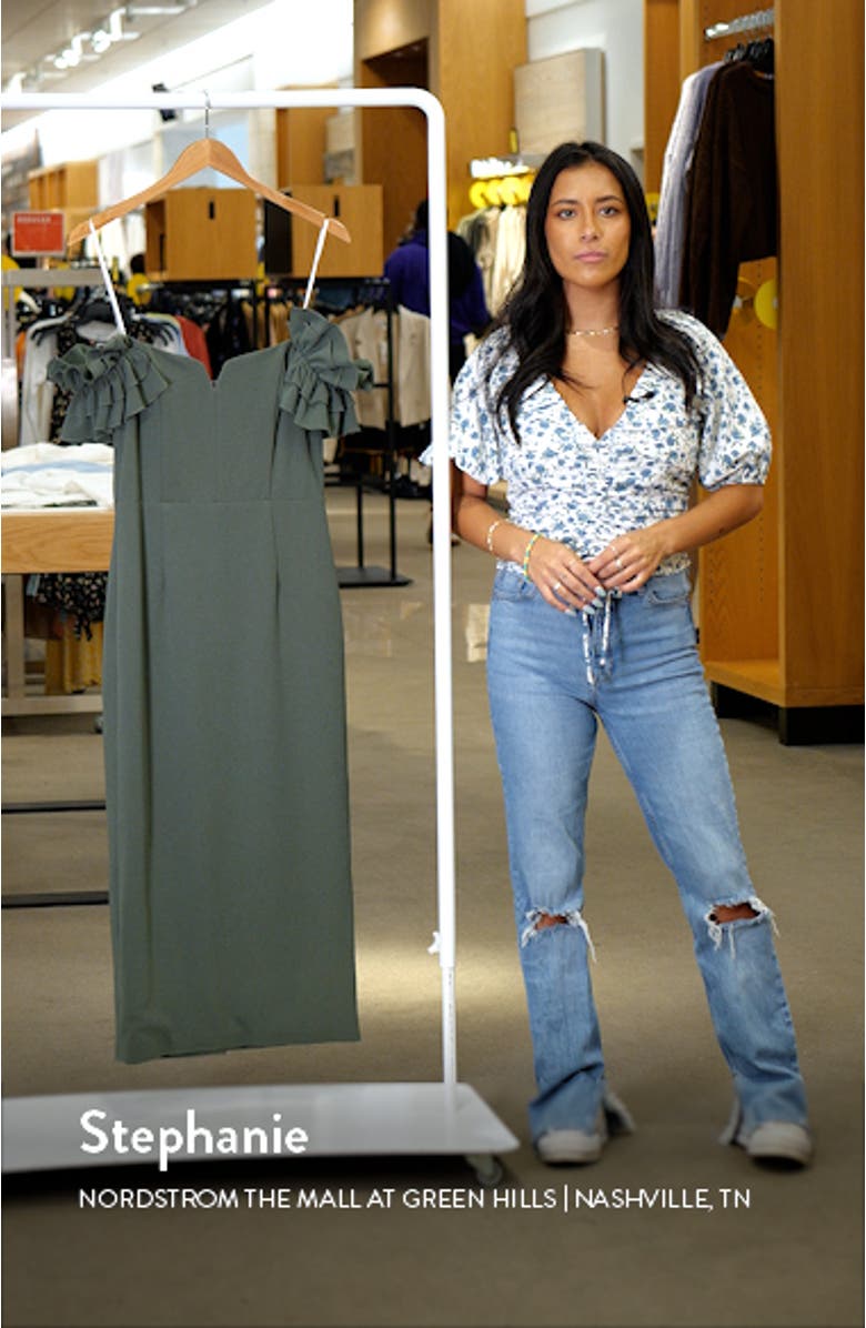 Creole Off the Shoulder Sheath Midi Dress, sales video thumbnail