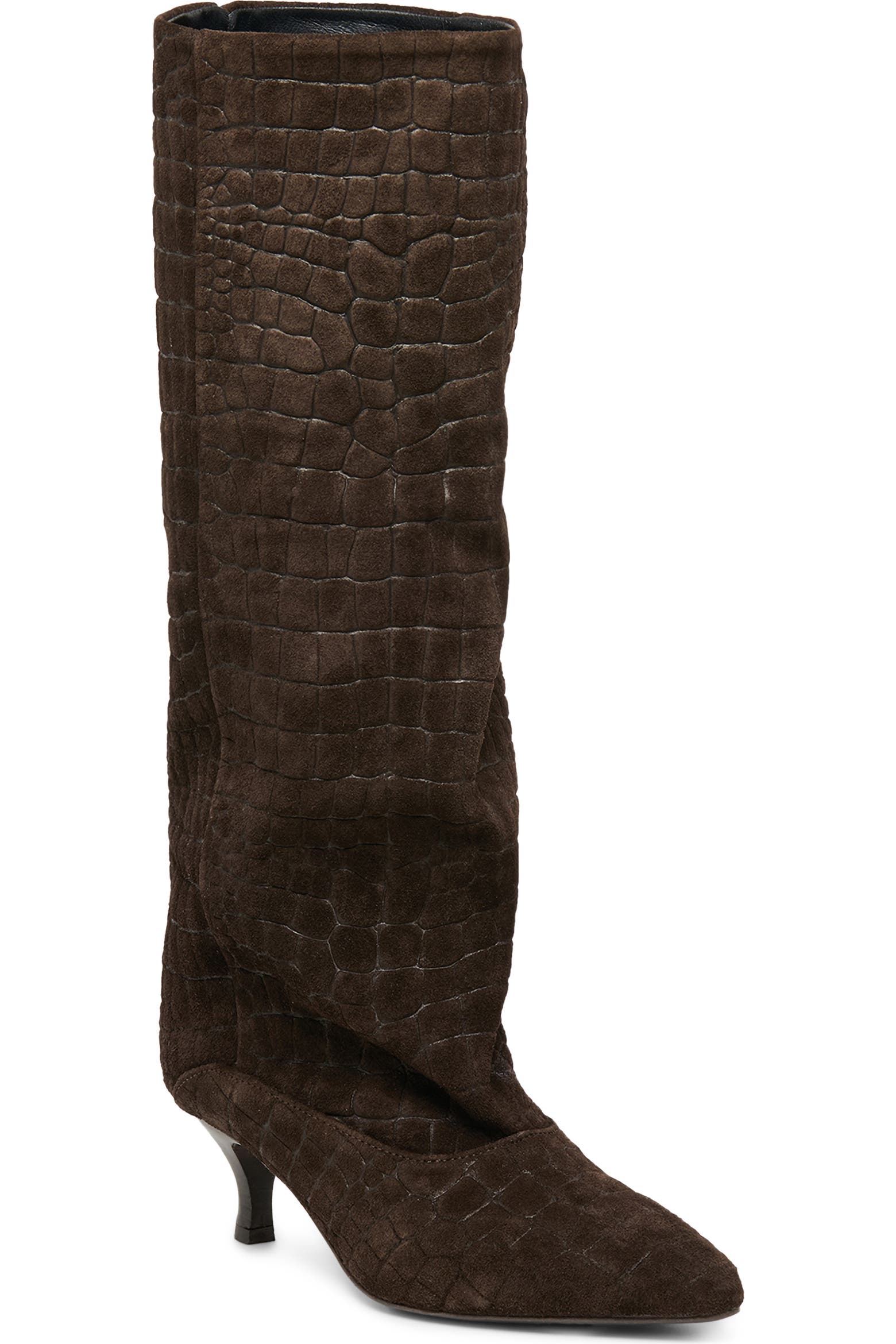 Crocs Boota Dolce Vita Roxla Croc Embossed Leather Knee High Boot (Women) | Nordstrom
