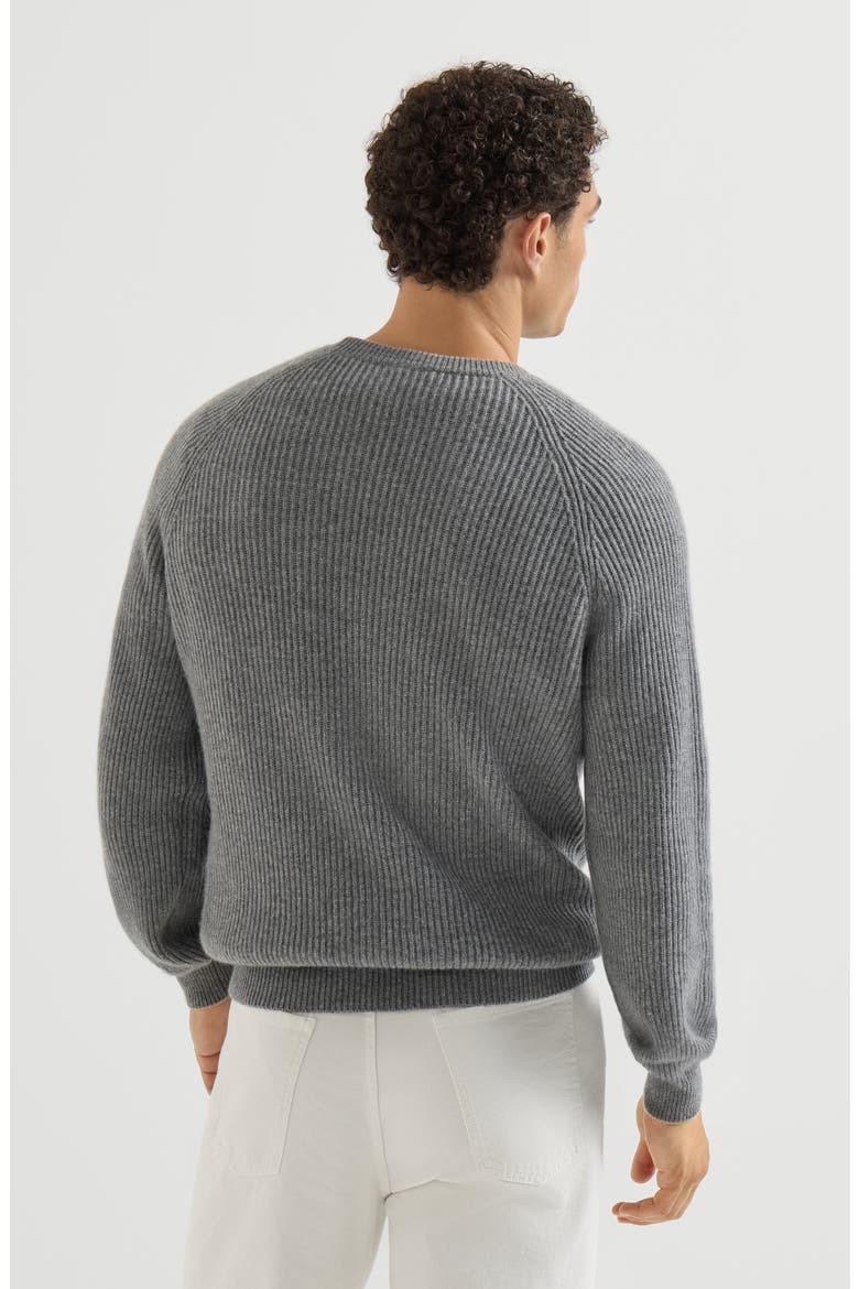 Cashmere English rib sweater with raglan sleeves, Alternate, color, Dark Grey