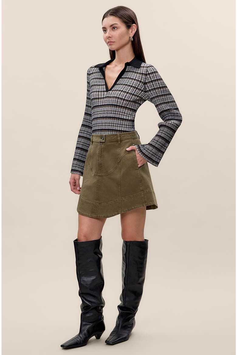 Carmen Garment Dyed Skirt, Alternate, color, Olive
