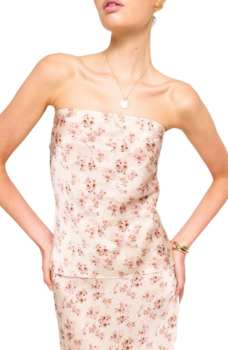 CAMI NYC Prima Hammered Silk Strapless Top, Main, color, 