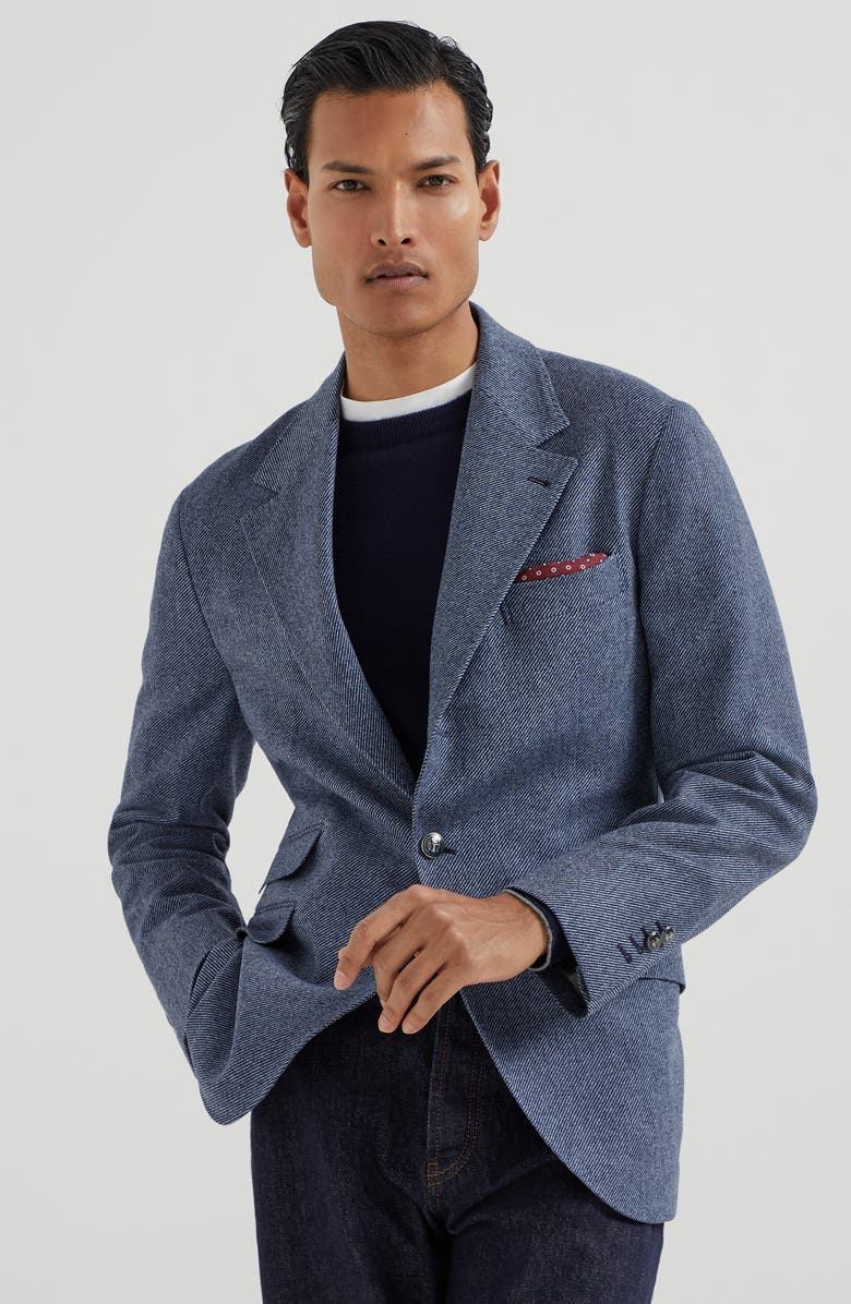 Brunello Cucinelli Deconstructed Cavallo blazer, Alternate, color, Denim