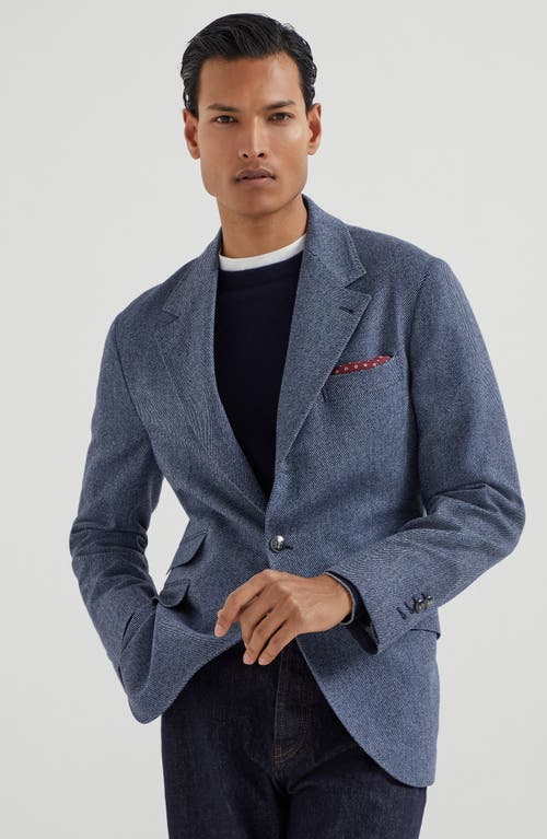 Brunello Cucinelli Deconstructed Cavallo Blazer In Blue