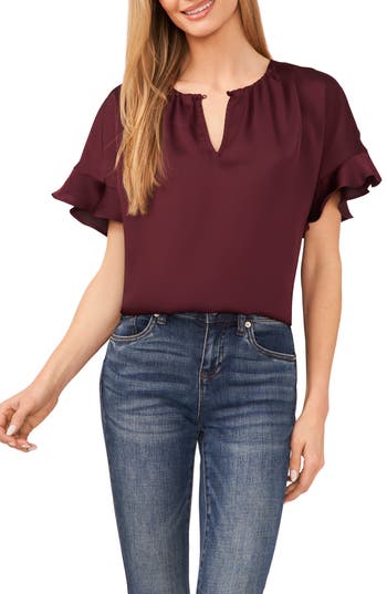 CECE CECE FLUTTER SLEEVE TOP 