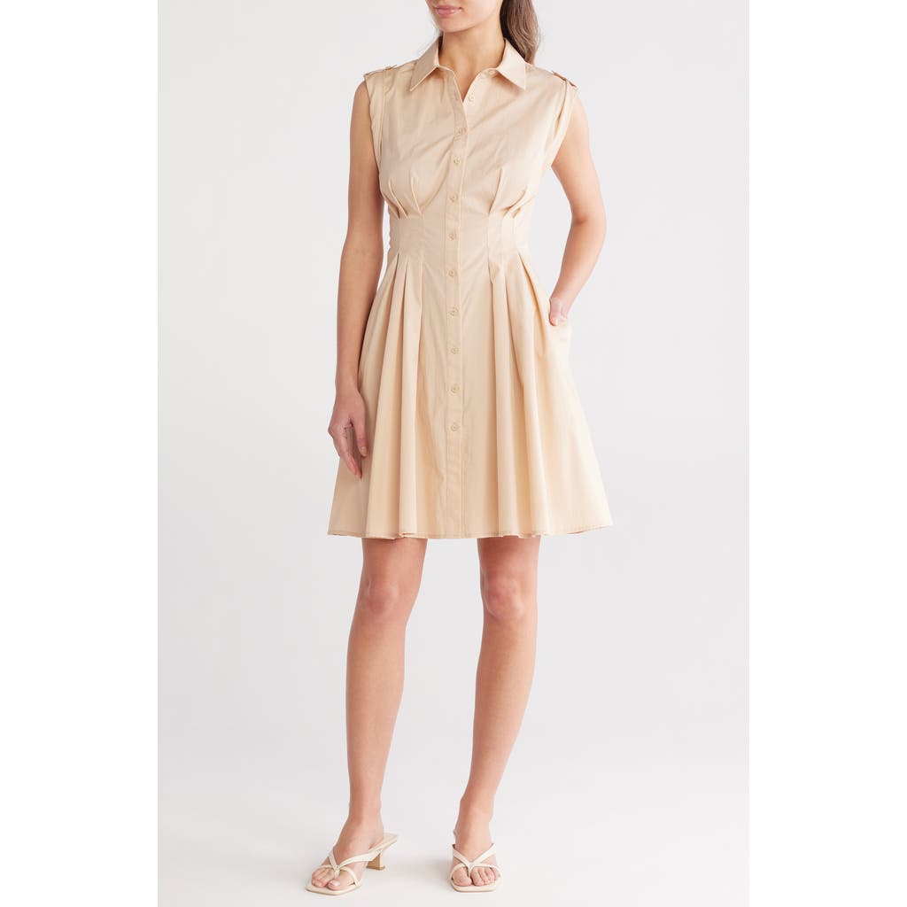 ELIZA J ELIZA J CAP SLEEVE FIT & FLARE SHIRTDRESS